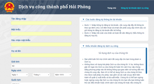 dịch vụ công thành phố hải phòng